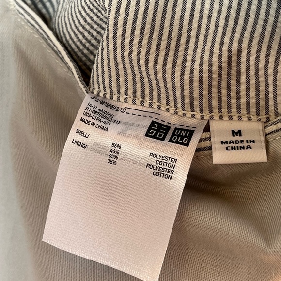Uniqlo Blazer sz Medium Men’s Jacket Grey light stripe button Preloved Pockets - Picture 10 of 11